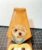 Custom Flat Pet Leather Portrait Keychain, Personalized Hand‑Painted Dog Cat Photo Key Fob, Handmade Pet Memorial Key Tag 2.56in