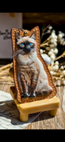 Custom Irregular Pet Leather Carving Keychain | Personalized Dog Cat Portrait Leather Pendant, Handmade Pet Memorial Gift 4.72in