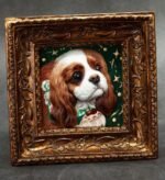 Custom Framed Pet Leather Carving Art | Personalized 3D Embossed Dog Portrait Leather Wall Art, Handmade Pet Memorial Frame Gift  3.15in*3.15in