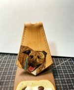 Custom Flat Pet Leather Portrait Keychain, Personalized Hand‑Painted Dog Cat Photo Key Fob, Handmade Pet Memorial Key Tag 2.56in