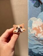 Custom Pet Leather Carving Brooch, Personalized 3D Embossed Dog Cat Portrait Pin, Handmade Animal Lapel Pin Gift for Pet Lovers 1.97in