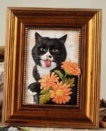 Custom Framed Pet Leather Carving Art | Personalized 3D Embossed Dog Portrait Leather Wall Art, Handmade Pet Memorial Frame Gift  3.15in*3.15in